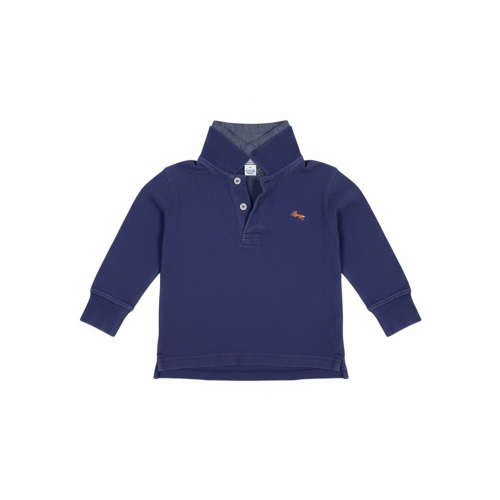 Kitestrings boys size 2T navy long-sleeve polo with a double collar